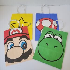New 16 Super Mario Party Gift Bags Paper Handles